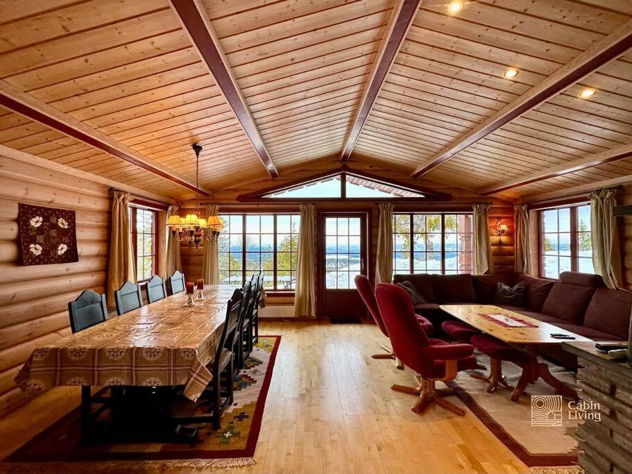 Large Cabin Sjusjoen Best View, Sauna, Ski Inout Экстерьер фото